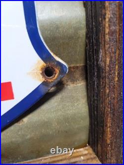 Vintage Mobil Porcelain Sign Old Mobilgas Special Gas Pump Shield 12 Motor Oil