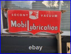 Vintage Mobil Porcelain Sign Old Us Motor Oil Gas Station Pegasus Peggy Mobiloil