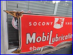Vintage Mobil Porcelain Sign Old Us Motor Oil Gas Station Pegasus Peggy Mobiloil