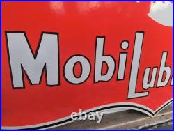 Vintage Mobil Porcelain Sign Old Us Motor Oil Gas Station Pegasus Peggy Mobiloil