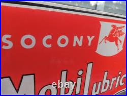 Vintage Mobil Porcelain Sign Old Us Motor Oil Gas Station Pegasus Peggy Mobiloil