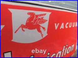 Vintage Mobil Porcelain Sign Old Us Motor Oil Gas Station Pegasus Peggy Mobiloil