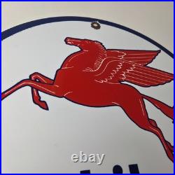 Vintage Mobil Sign Pegasus Mobilgas Gas Motor Oil Pump Service Porcelain Sign