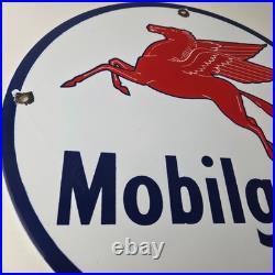 Vintage Mobil Sign Pegasus Mobilgas Gas Motor Oil Pump Service Porcelain Sign
