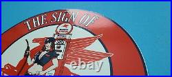 Vintage Mobil Special Gasoline Porcelain Gas Motor Oil Pegasus Friendly Sign