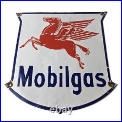 Vintage Mobil gas Sign Gasoline Advertisement Motor Oil Pump Porcelain Sign