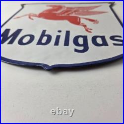 Vintage Mobil gas Sign Gasoline Advertisement Motor Oil Pump Porcelain Sign