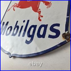 Vintage Mobil gas Sign Gasoline Advertisement Motor Oil Pump Porcelain Sign