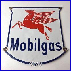 Vintage Mobil gas Sign Gasoline Advertisement Motor Oil Pump Porcelain Sign