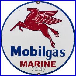Vintage Mobilgas Marine Porcelain Sign Dealership Gas Station Mobil Motor Oil Vintage Mobilgas Marine Porcelain Sign Dealership Gas Station Mobil Motor Oil