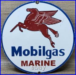 Vintage Mobilgas Marine Porcelain Sign Dealership Gas Station Mobil Motor Oil Vintage Mobilgas Marine Porcelain Sign Dealership Gas Station Mobil Motor Oil