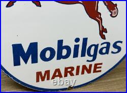 Vintage Mobilgas Marine Porcelain Sign Dealership Gas Station Mobil Motor Oil Vintage Mobilgas Marine Porcelain Sign Dealership Gas Station Mobil Motor Oil