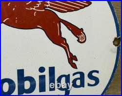 Vintage Mobilgas Marine Porcelain Sign Dealership Gas Station Mobil Motor Oil