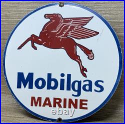 Vintage Mobilgas Marine Porcelain Sign Dealership Gas Station Mobil Motor Oil Vintage Mobilgas Marine Porcelain Sign Dealership Gas Station Mobil Motor Oil