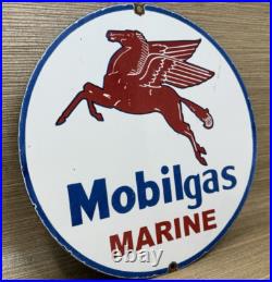 Vintage Mobilgas Marine Porcelain Sign Dealership Gas Station Mobil Motor Oil Vintage Mobilgas Marine Porcelain Sign Dealership Gas Station Mobil Motor Oil