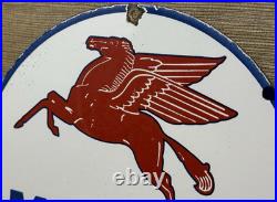 Vintage Mobilgas Marine Porcelain Sign Dealership Gas Station Mobil Motor Oil