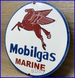 Vintage Mobilgas Marine Porcelain Sign Dealership Gas Station Mobil Motor Oil Vintage Mobilgas Marine Porcelain Sign Dealership Gas Station Mobil Motor Oil