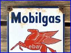 Vintage Mobilgas Mobiloil Mobilgas Pegasus Gasoline Porcelain Motor Oil Sign
