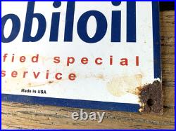 Vintage Mobilgas Mobiloil Mobilgas Pegasus Gasoline Porcelain Motor Oil Sign
