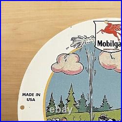 Vintage Mobilgas Pegasus Porcelain Sign Motor Oil Gas Pump Plate Service Station