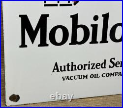 Vintage Mobilgas Porcelain Sign Dealership Gas Station Mobil Motor Oil Gargoyle