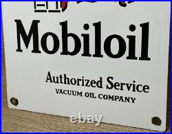 Vintage Mobilgas Porcelain Sign Dealership Gas Station Mobil Motor Oil Gargoyle