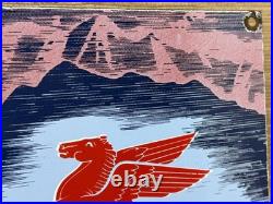 Vintage Mobilgas Porcelain Sign Dealership Gas Station Mobil Motor Oil Peggy