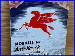 Vintage Mobilgas Porcelain Sign Dealership Gas Station Mobil Motor Oil Peggy