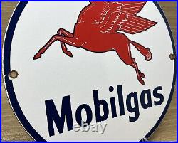 Vintage Mobilgas Porcelain Sign Dealership Gas Station Mobil Motor Oil Peggy