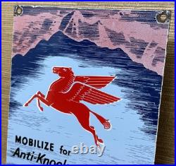 Vintage Mobilgas Porcelain Sign Dealership Gas Station Mobil Motor Oil Peggy