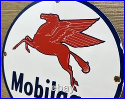 Vintage Mobilgas Porcelain Sign Dealership Gas Station Mobil Motor Oil Peggy