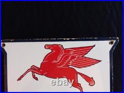 Vintage Mobilgas Special Gasoline / Motor Oil Porcelain Gas Pump Sign