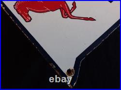 Vintage Mobilgas Special Gasoline / Motor Oil Porcelain Gas Pump Sign