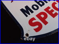 Vintage Mobilgas Special Gasoline / Motor Oil Porcelain Gas Pump Sign