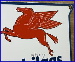 Vintage Mobilgas Special Porcelain Sign Dealership Gas Mobil Motor Oil Peggy Gas