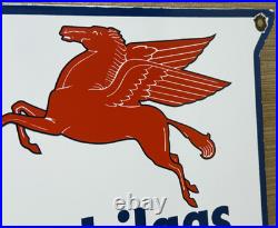 Vintage Mobilgas Special Porcelain Sign Dealership Gas Mobil Motor Oil Peggy Gas
