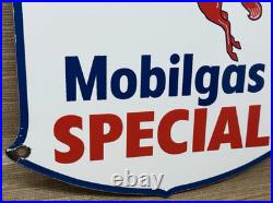 Vintage Mobilgas Special Porcelain Sign Dealership Gas Mobil Motor Oil Peggy Gas
