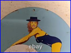 Vintage Mobiloil Gasoline & Motor Oil Porcelain Gas Pump Sign Mobil Mobilgas