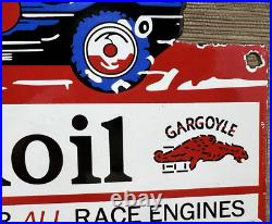 Vintage Mobiloil Porcelain Sign Dealership Gas Station Mobil Motor Oil Peggy Vintage Mobiloil Porcelain Sign Dealership Gas Station Mobil Motor Oil Peggy