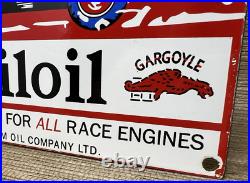 Vintage Mobiloil Porcelain Sign Dealership Gas Station Mobil Motor Oil Peggy Vintage Mobiloil Porcelain Sign Dealership Gas Station Mobil Motor Oil Peggy