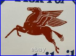 Vintage Mobiloil Porcelain Sign Dealership Gas Station Mobil Motor Oil Peggy