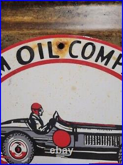 Vintage Mobiloil Porcelain Sign Mobil Motor Oil Gargoyle Gas Service Pump Plate