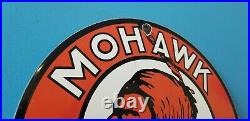 Vintage Mohawk Gasoline Porcelain Gas Motor Oil Service Station Pump Sign