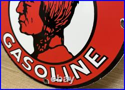 Vintage Mohawk Gasoline Porcelain Sign Gas Station Pump Plate Motor Oil Service