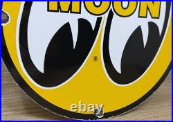 Vintage Moon Racing Porcelain Sign Dealership Gas Station Motor Oil Hot Rod