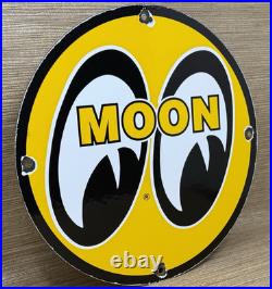 Vintage Moon Racing Porcelain Sign Dealership Gas Station Motor Oil Hot Rod