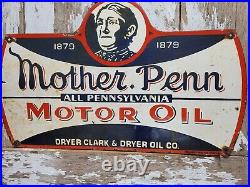 Vintage Mother Penn Porcelain Sign Old Pennsylvania Motor Oil Garage Service 28 Vintage Mother Penn Porcelain Sign Old Pennsylvania Motor Oil Garage Service 28