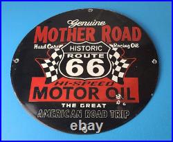 Vintage Mother Road Porcelain Hi Speed Motor Oil Route 66 Gas Pump Service Sign