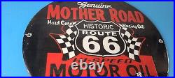 Vintage Mother Road Porcelain Hi Speed Motor Oil Route 66 Gas Pump Service Sign