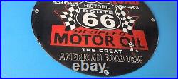 Vintage Mother Road Porcelain Hi Speed Motor Oil Route 66 Gas Pump Service Sign